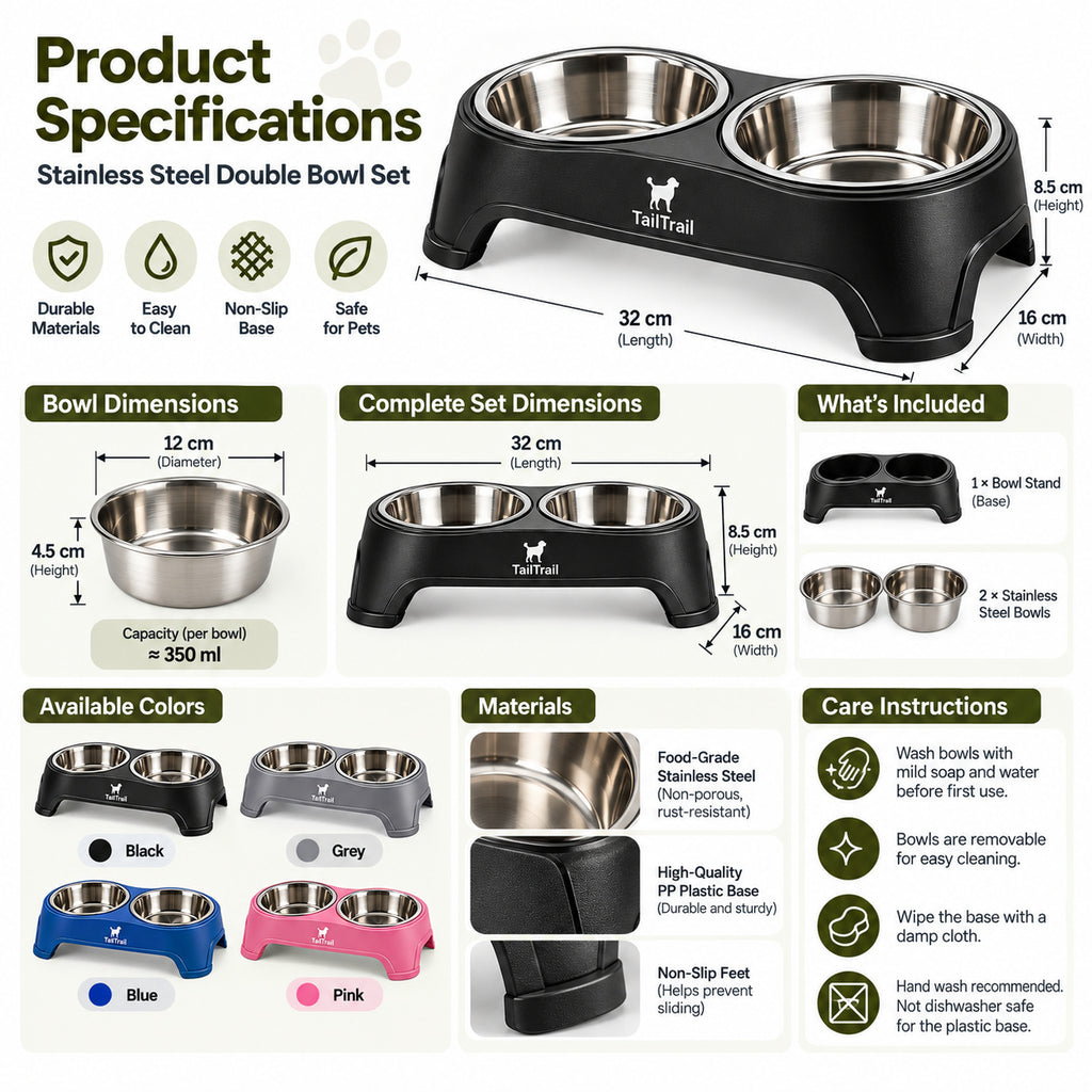 Stainless Steel Double Bowl Set
