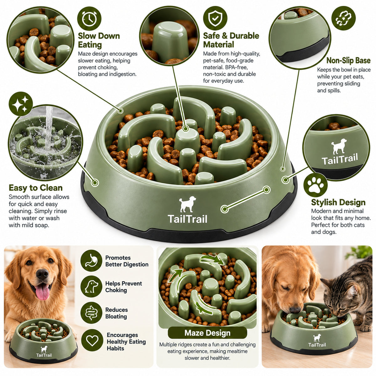 Slow-Feeder Puzzle Bowl