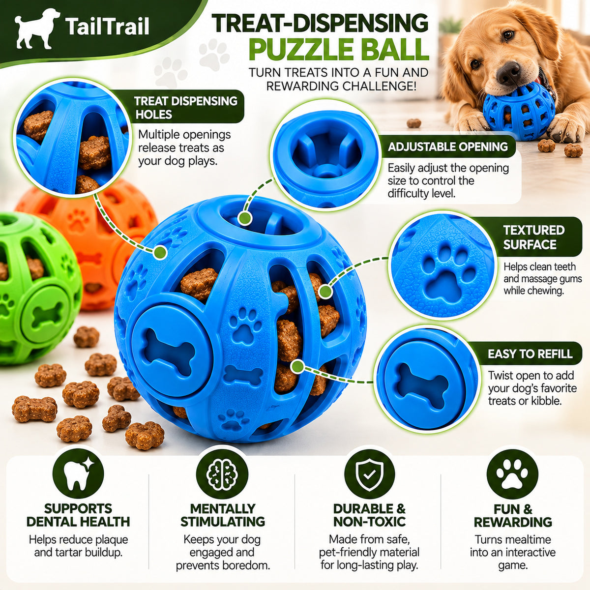 Treat-Dispensing Puzzle Ball
